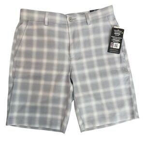 PGA TOUR Mens Size 30 Tradewinds Performance Stretch Golf Shorts Plaid Gray